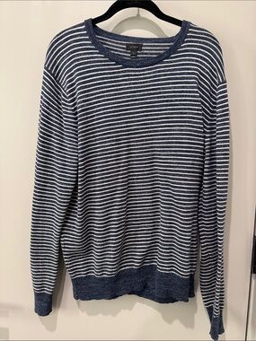 J. Crew 100% Cotton Striped Crewneck Sweater